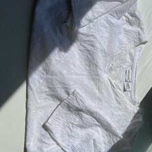 18W FashionBug white embroideries blouse 100% cotton- biodegradable cottagecore